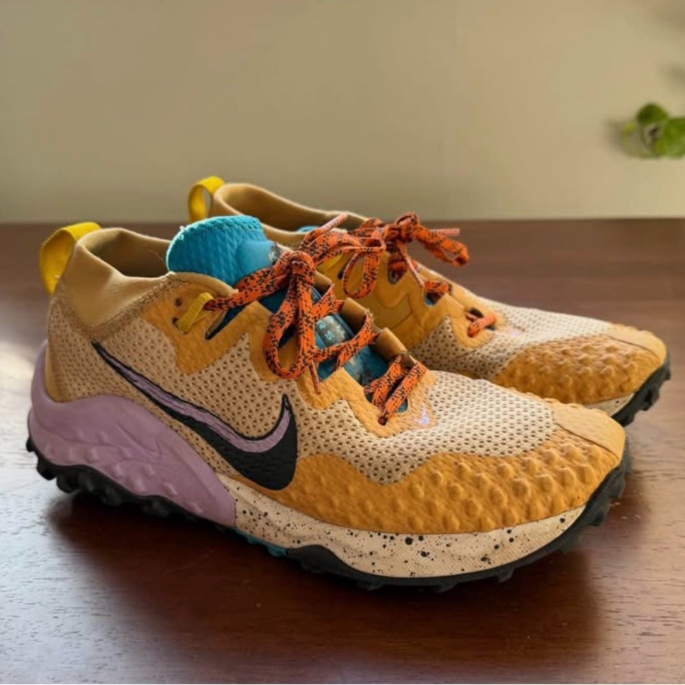 Nike Trail Sneakers - Tan, Blue, and Purple